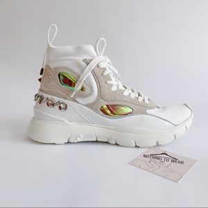 ⭕️ VALENTINO Sneakers White Nude High Top Crystals